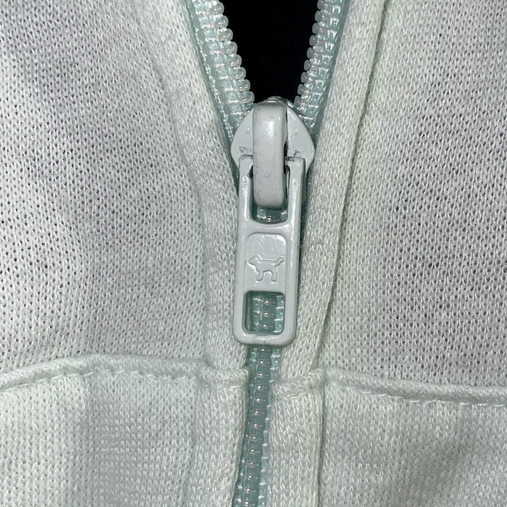 PINK Victoria’s Secret light teal blue/green zip up hoodie sweatshirt size small - Picture 2 of 16